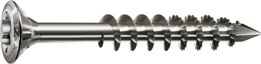 Spax Boîte de 100 vis tête fraisée crantée pour bardage bois inox A2