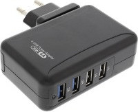 InLine 4x USB Charger black