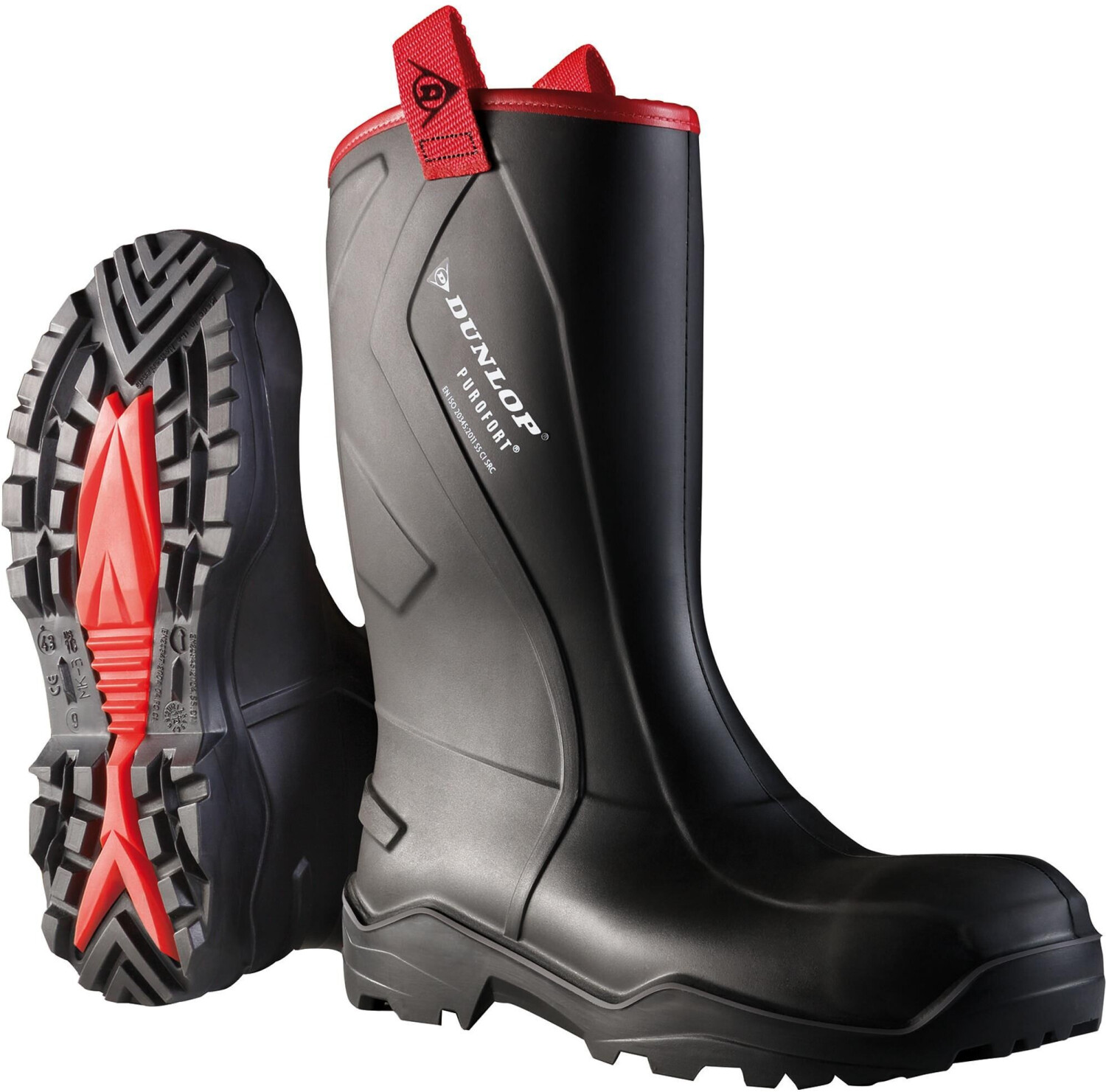 Dunlop Mens Purofort Rugged Full Safety Boots Black Size UK 8 EU 42