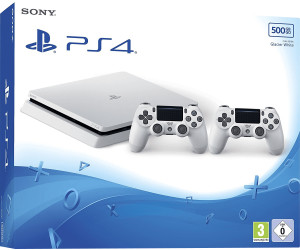 Sony PlayStation 4 (PS4) Slim 500GB glacier white + 2 Controller