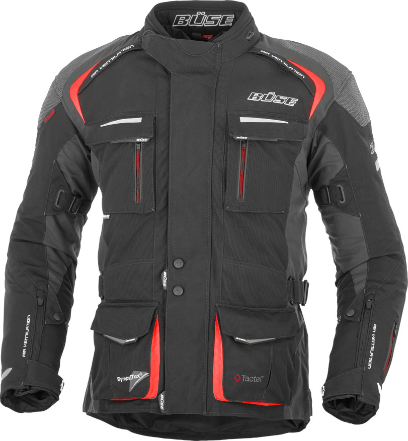 Büse Veste Trento SympaTex noir/rouge