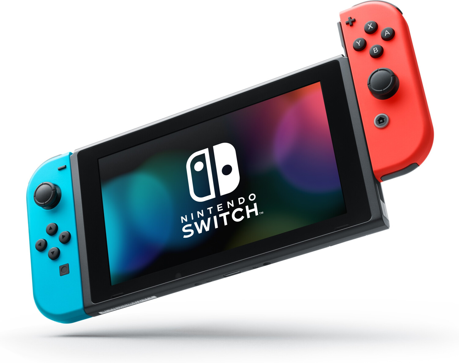 Nintendo Switch noire + Joy-Con rouge néon/bleu néon