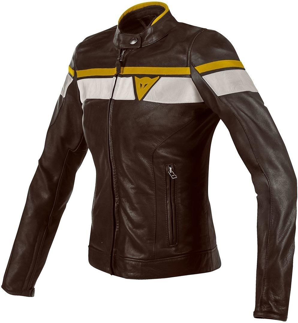 Dainese Blouson Lady Blackjack marron/blanc/jaune