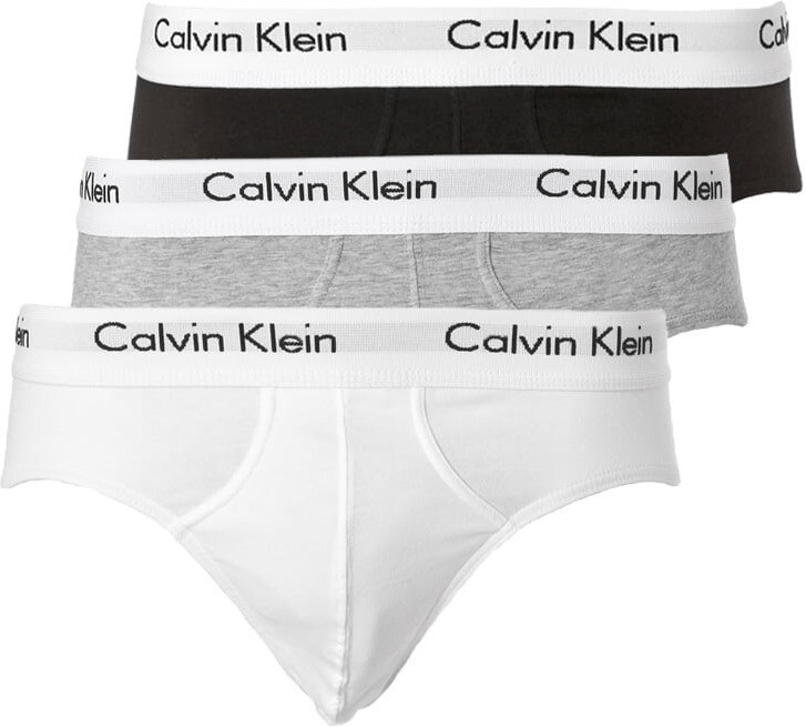 Slip Basic Tripack Uomo Calvin Klein in Cotone Bianco
