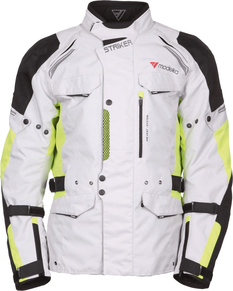 Modeka Veste Striker gris clair/jaune