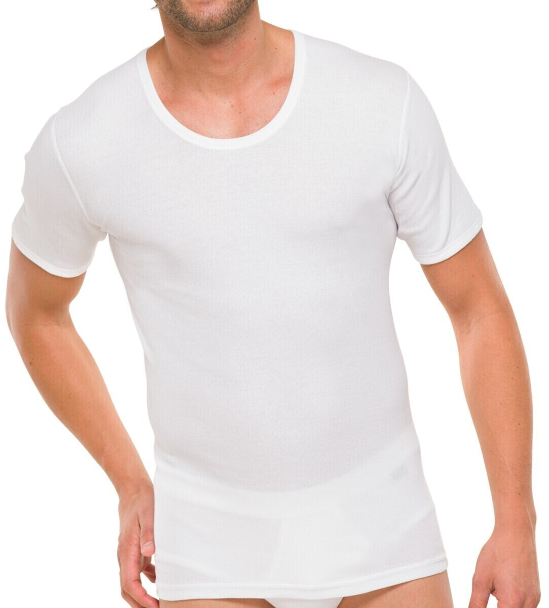 Essentials 11,88 weiß bei ab € Shirt kurzarm Preisvergleich | Doppelripp (205175-100) Schiesser