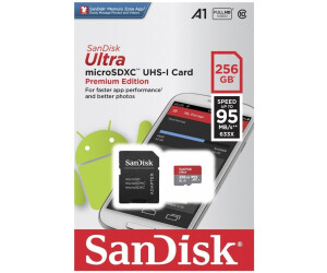 Adapter bis zu 100 MB/Sek SanDisk Ultra 256 GB microSDXC Speicherkarte A1 U1 Class 10 