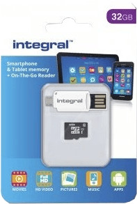 Integral Smartphone and Tablet microSDHC Class 10 UHS-I U1 - 32GB (INMSDH32G10-SPTOTGR)