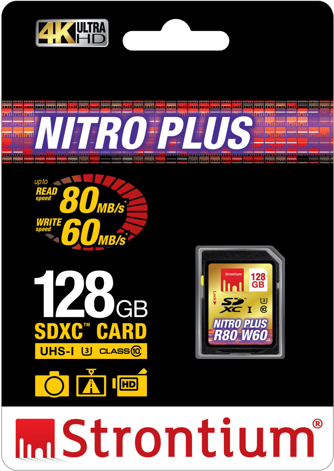 Strontium NITRO PLUS UHS-I U3 SDXC 128 Go