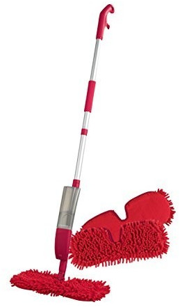 CLEANmaxx Spray-Mop flexible in red + replacement wipe set of 2