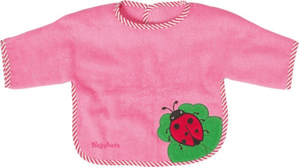 Playshoes Bavoir à manche XL coccinelle rose