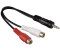 Hama 00122374 Audio-Adapter 2x Cinch-Kupplung - 3,5-mm-Klinken-Stecker Stereo (Schwarz, Rot, Weiß)