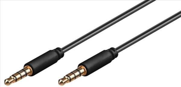 Goobay Klinke 3,5mm 4Polig, Kabel schwarz, 2 Meter