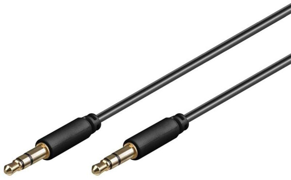 Goobay Klinke-Klinke Kabel - St/St Stereo - 3,5mm -> 3,5mm - slim - vergoldet - schwarz - 1m, Bild 3