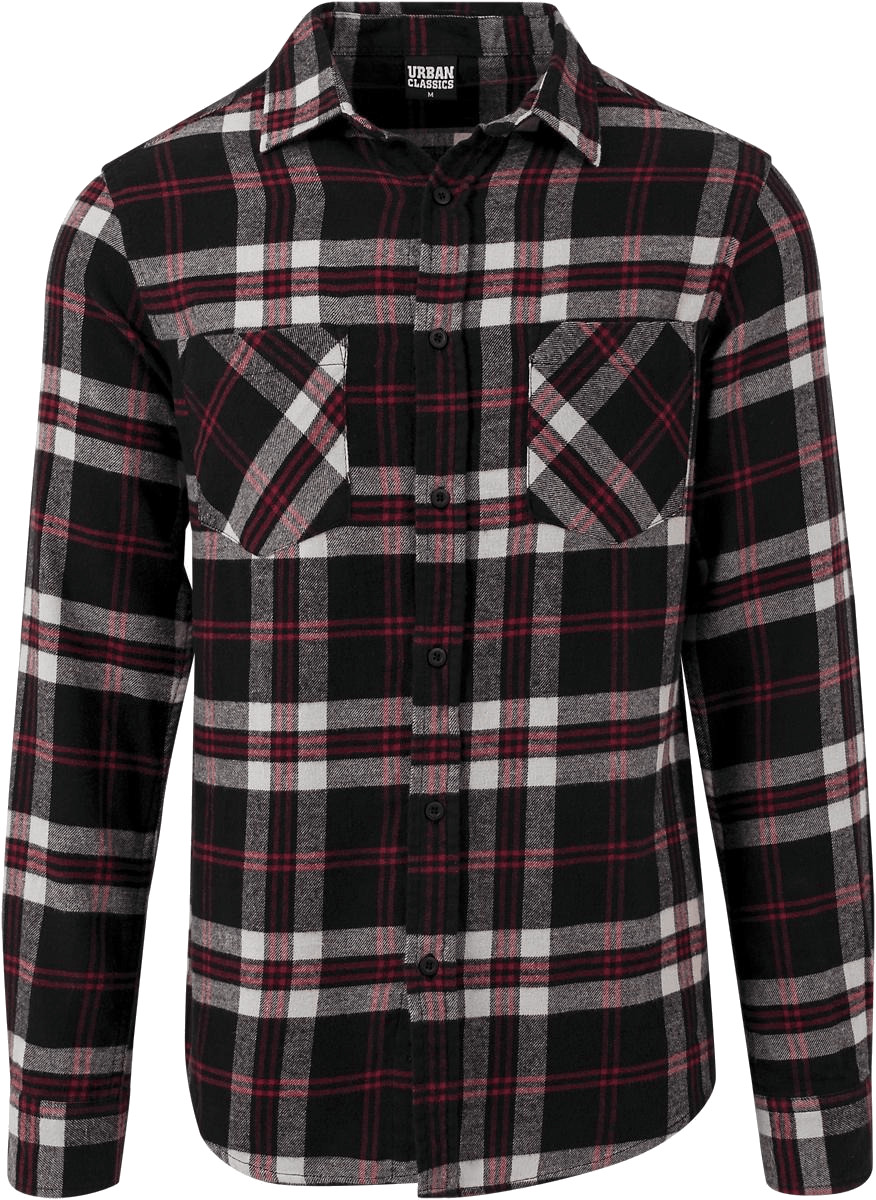 Urban Classics Regular Fit Checked Flanell black/white/red (TB1422-711)