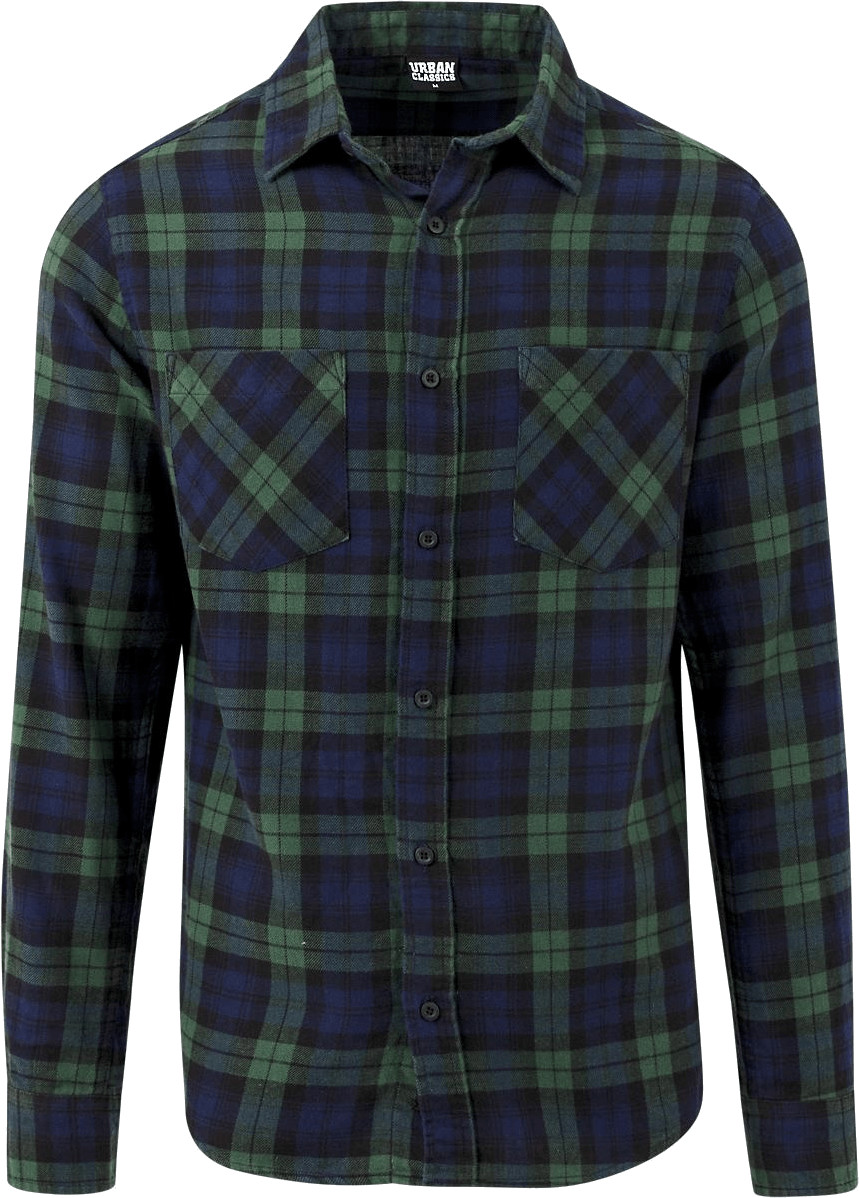 Urban Classics Regular Fit Checked Flanell forest/navy/black (TB1422-802)