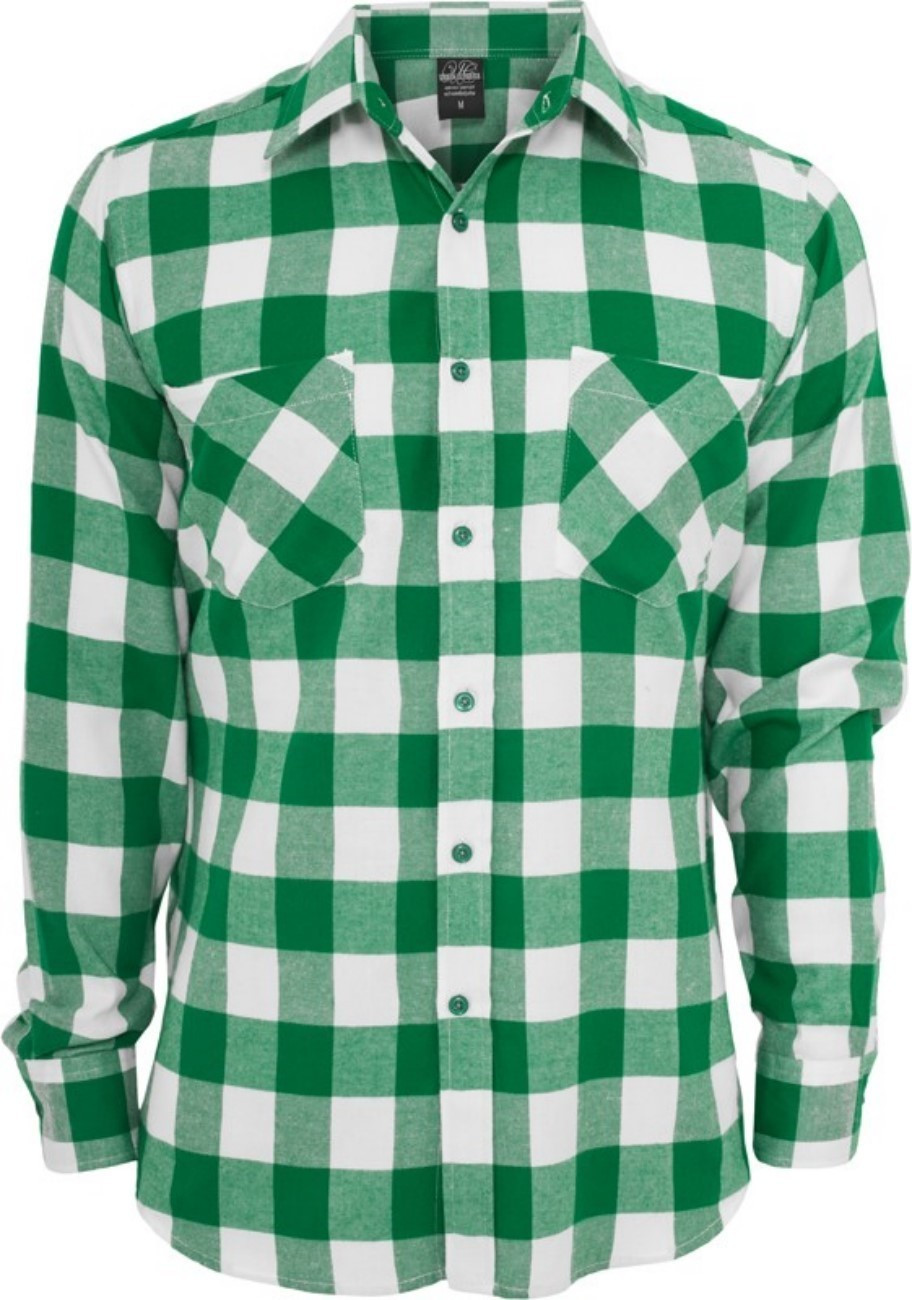 Urban Classics Regular Fit Checked Flanell white/green (TB297-229)