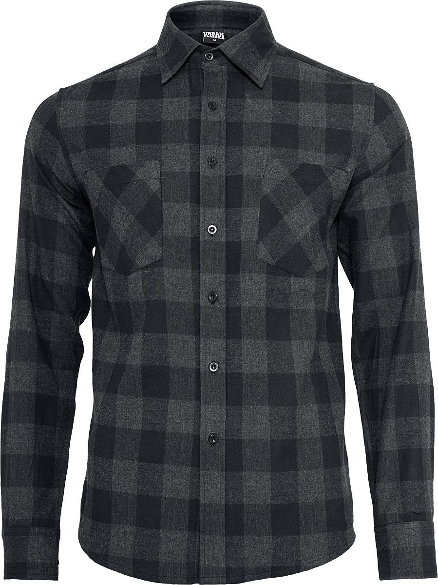 Urban Classics Regular Fit Checked Flanell black/charcoal (TB297-445)