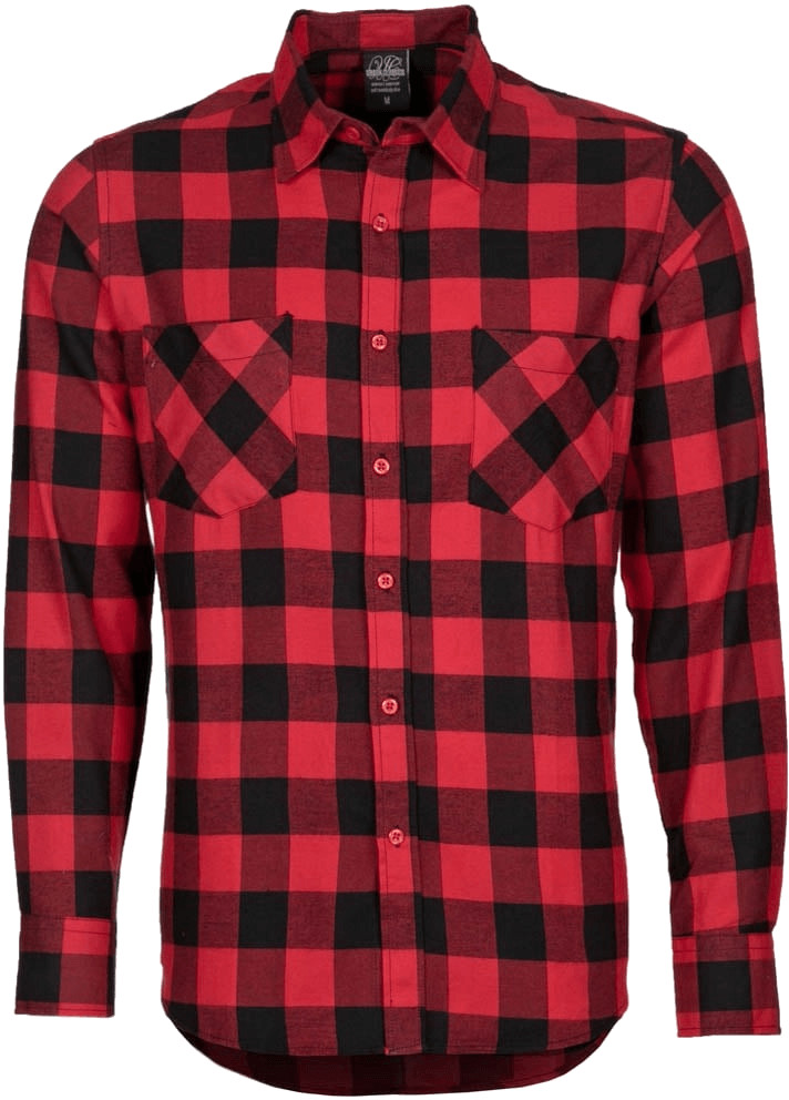 Urban Classics Regular Fit Checked Flanell (TB297BLKRED) black/red