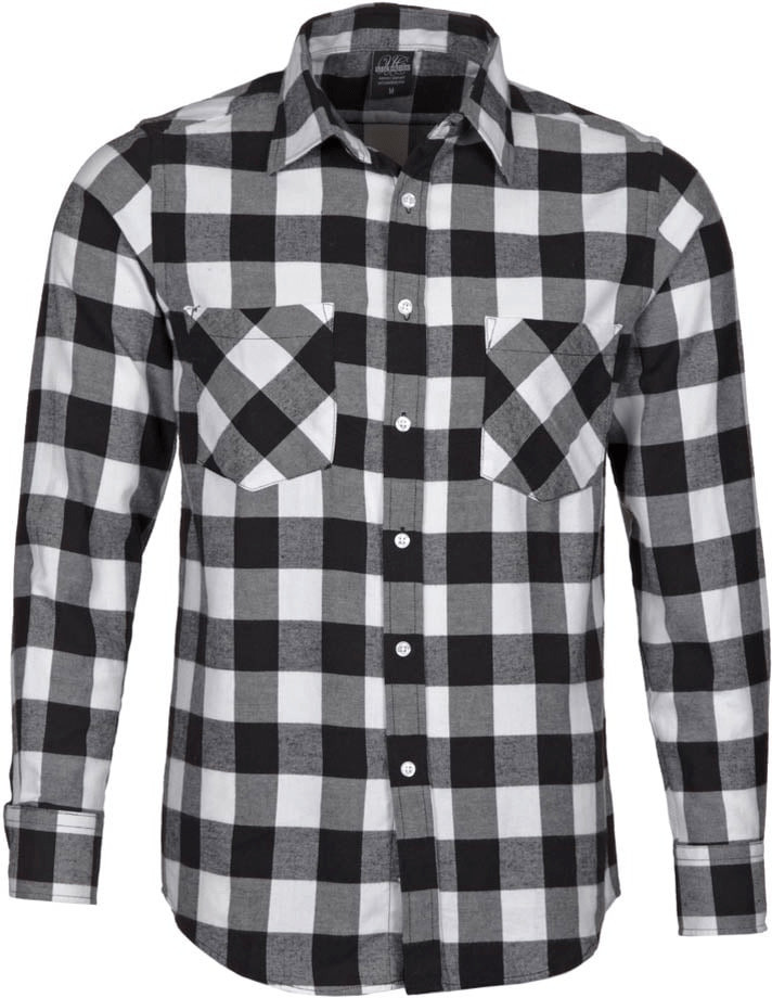 Urban Classics Regular Fit Checked Flanell (TB297BLKWHT)  black/white
