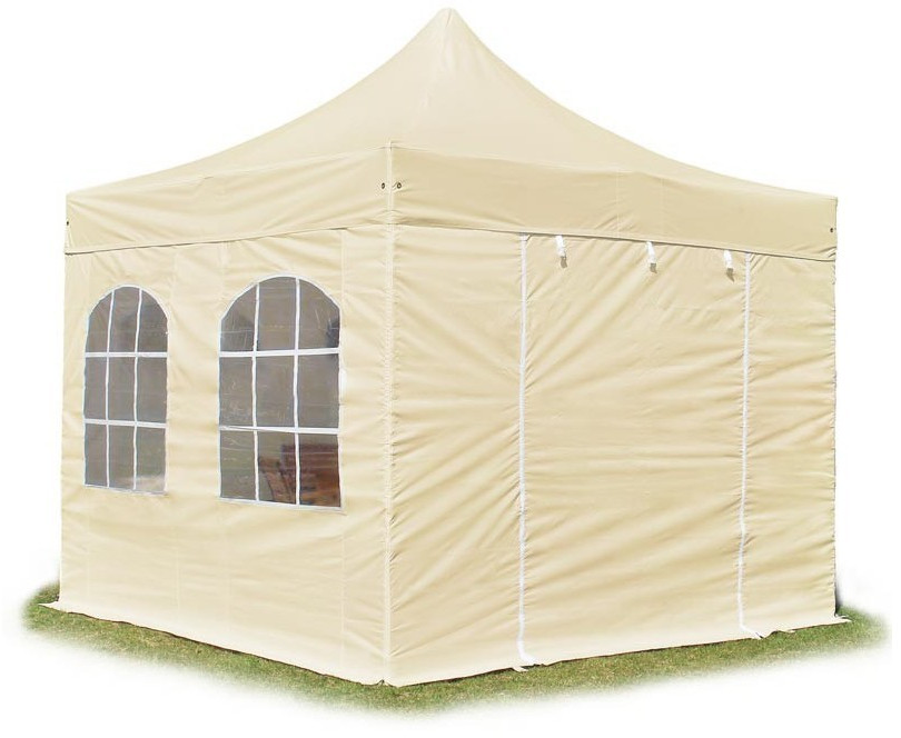 Toolport Tente pliante Premium 4 fenêtres 3 x 3 m beige