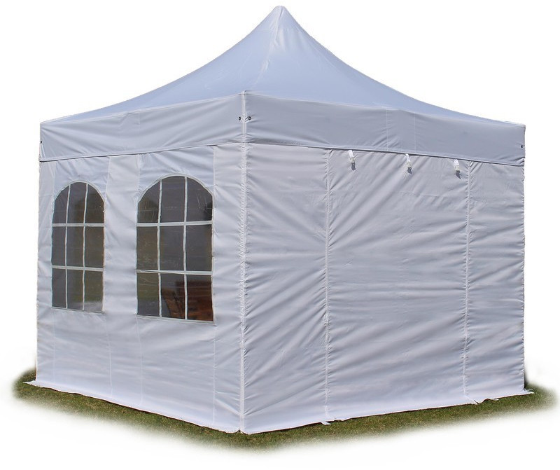 Toolport Tente pliante Premium 4 fenêtres 3 x 3 m blanc