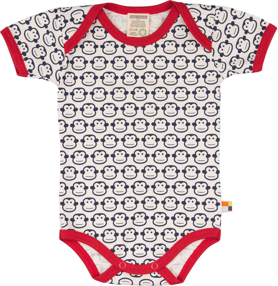 Body Unisex Bimbi A Maniche Lunghe 'loud + Proud', Jersey Morbido Con Stampa Integrale, Bordini A Contrasto, Chiusura Con Automatici, Made In Germany