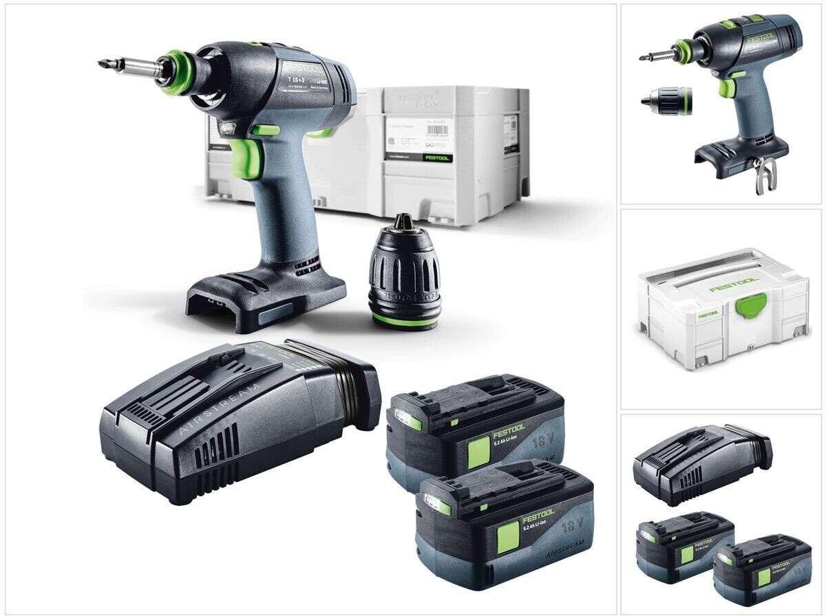 Festool T 18+3 Li-Basic (2 x 5,2 Ah Akkus)