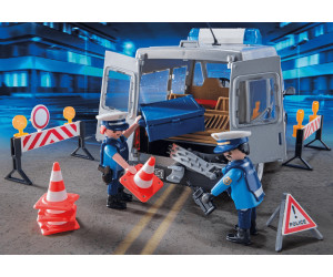 Playmobil ® 9236 City Action Polizeibus mit Straßensperre 