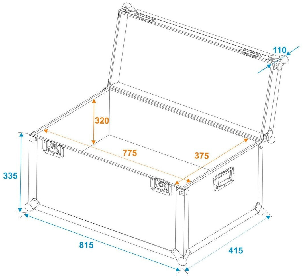 Flight-case 8U Noir Pour Console De Mixage - 530x440x240 Mm | Coffre De Transport Professionnel, Rack 19"