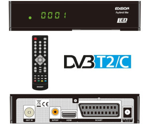 Edision progressiv hybrid lite DVB-C//T Kabel Receiver für digitales Kabelfernsehen inkl 2ter großer Argus Fernbedienung