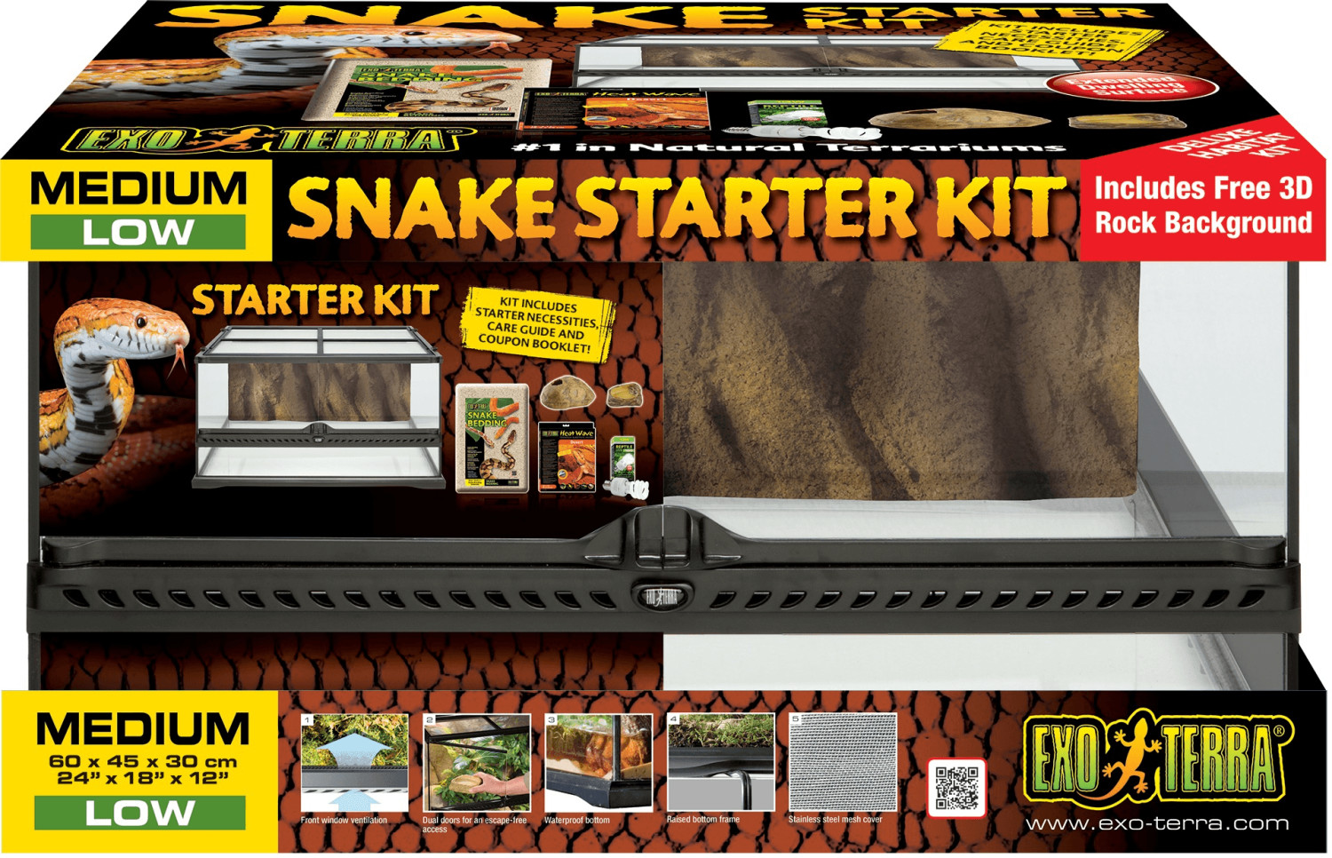 Exo Terra Snake Starter Kit M 60 x 45 x 30 cm (PT3838)