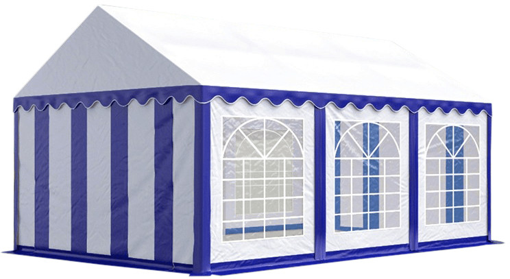 Toolport Tente de réception Economy 4 x 6 m blanc/bleu