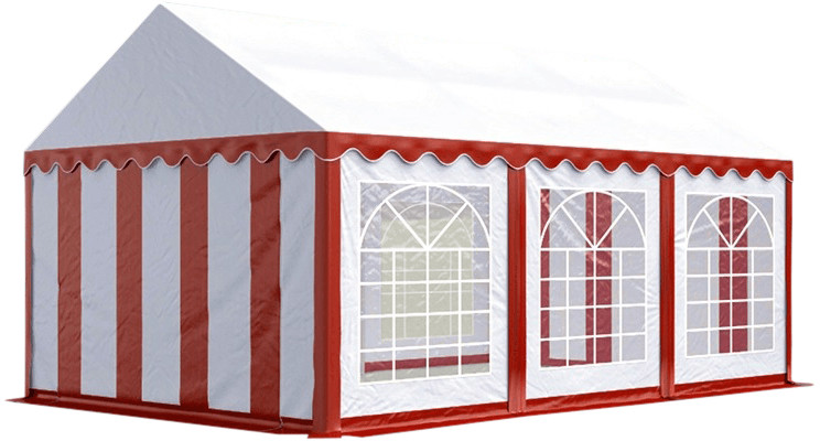 Toolport Tente de réception Economy 4 x 6 m blanc/rouge