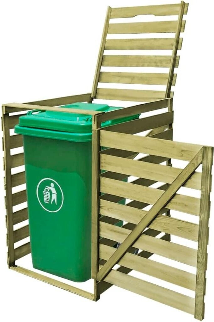 vidaXL Abri pour poubelle 240 L bois imprégné
