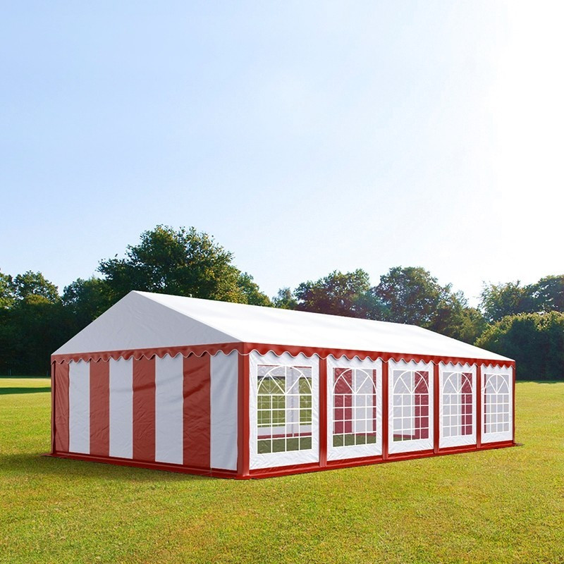 Toolport Tente de réception Economy 5 x 10 m blanc/rouge