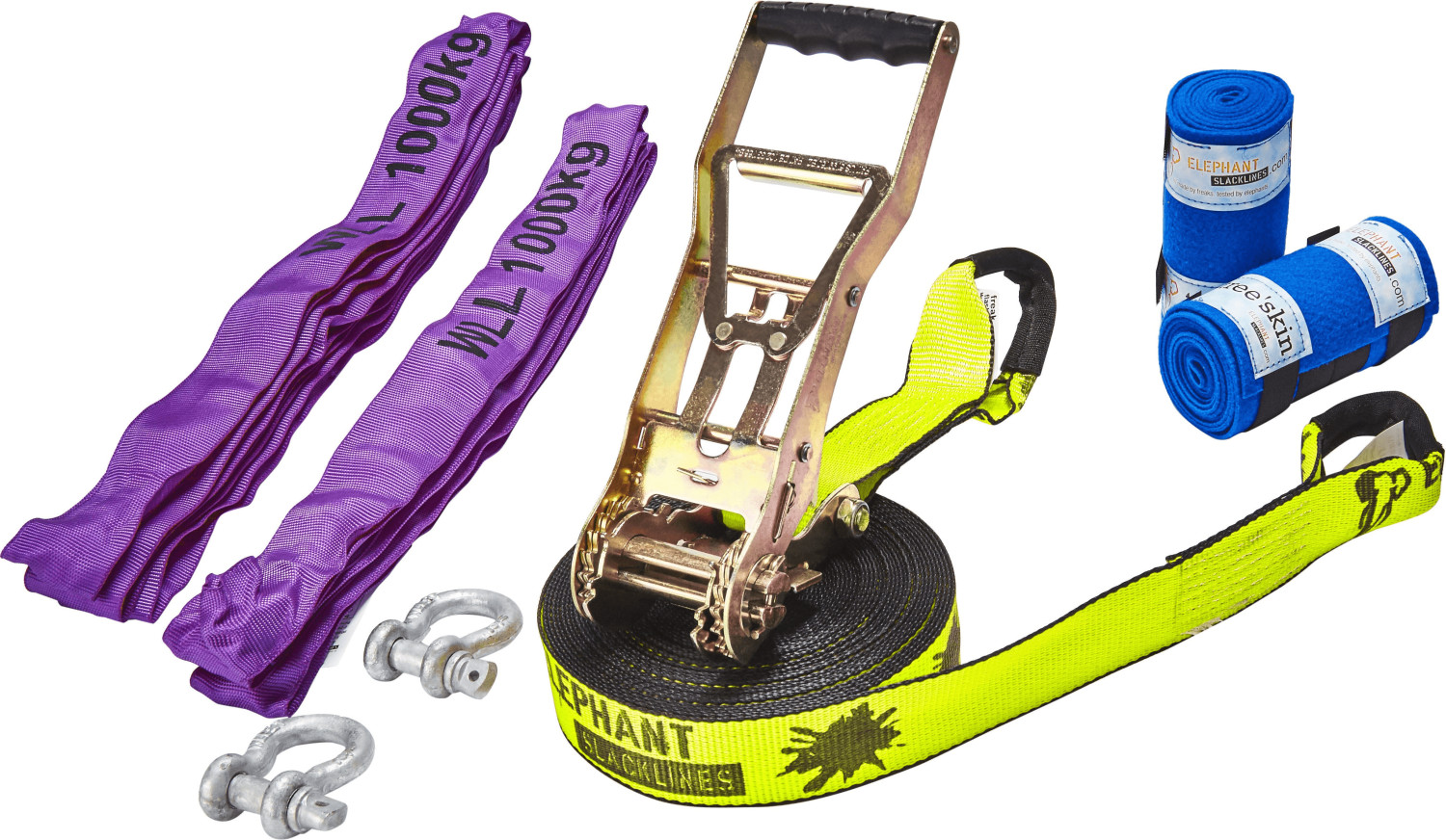 Elephant Slacklines Freak Flash Line Set 15m Neon