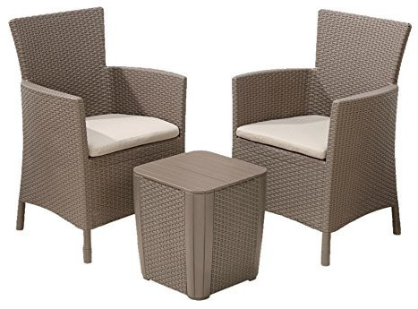 Allibert Iowa Ensemble de balcon 3 pièces cappuccino