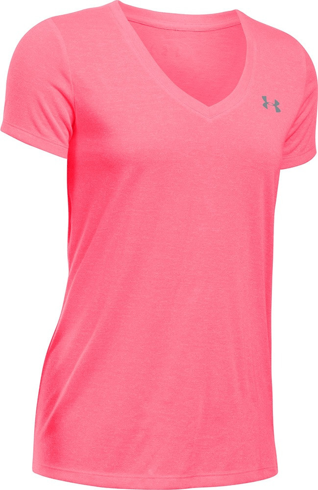 Under Armour Women's Short Sleeve Shirt UA Threadborne Siro Twist V-Neck pink shock