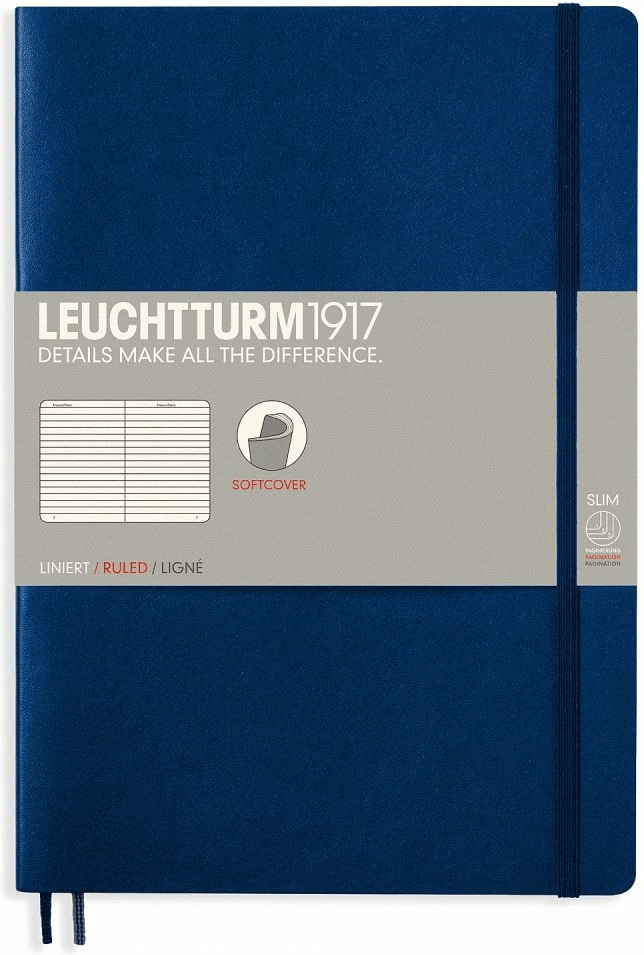 Leuchtturm1917 Notebook Softcover Composition (B5) Ruled Navy