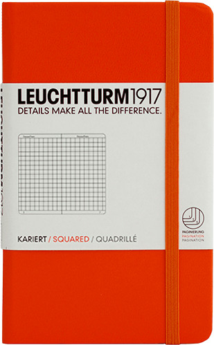 Leuchtturm1917 Pocket Notebook (A5) Hardcover Squared Orange