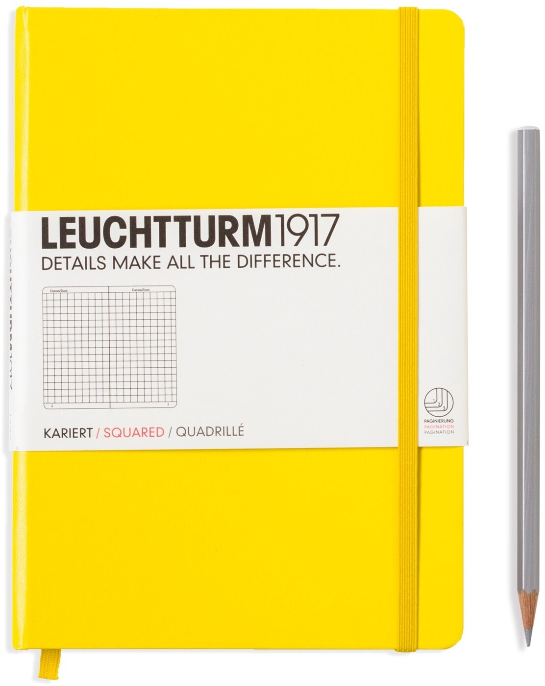 Leuchtturm1917 Pocket Notebook (A5) Hardcover Squared Emerald Lemon