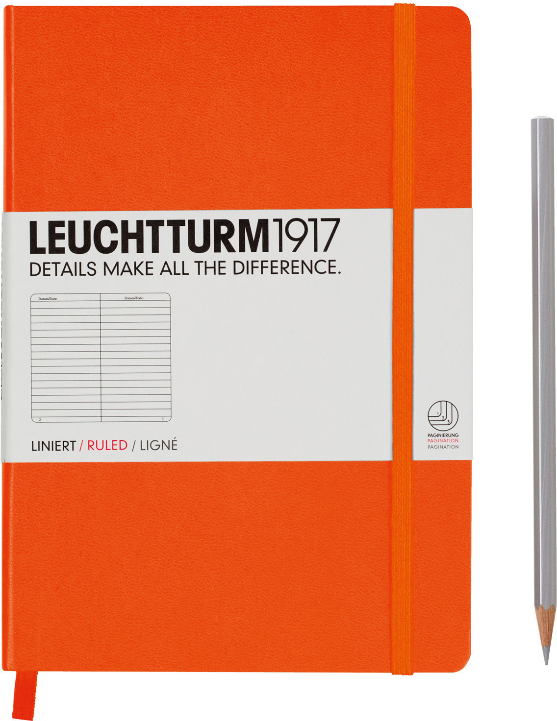 Leuchtturm1917 Pocket Notebook (A5) Hardcover Ruled Orange