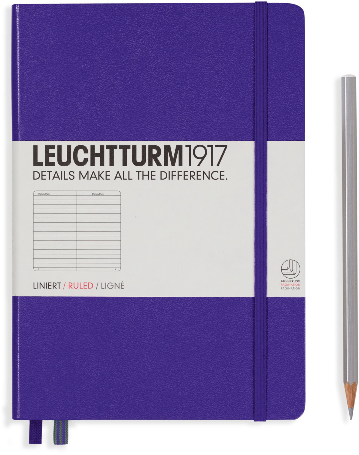 Leuchtturm1917 Pocket Notebook (A5) Hardcover Ruled Purple