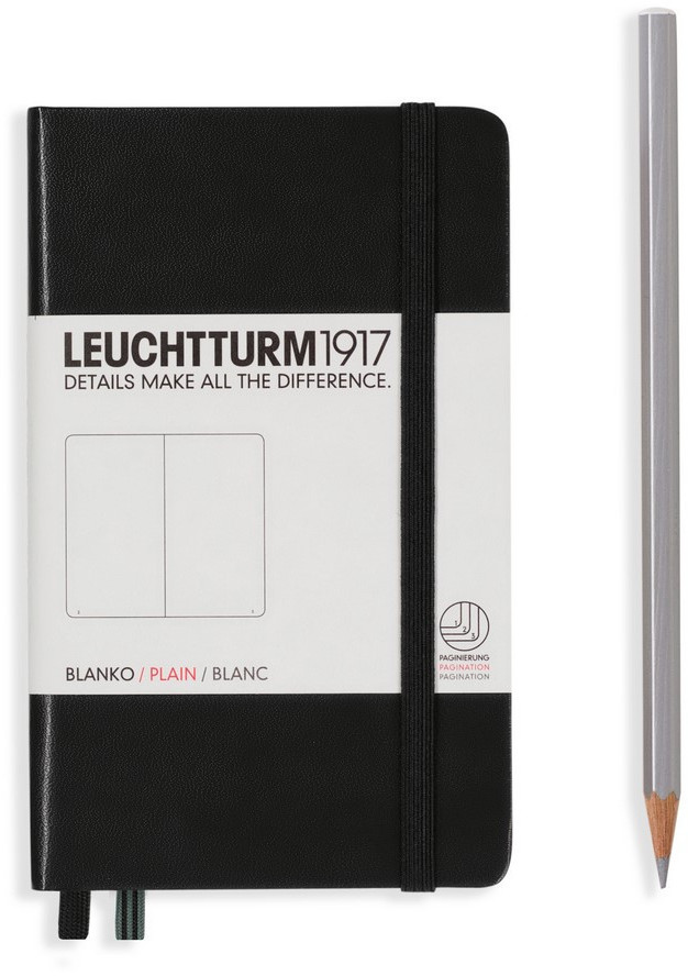 Leuchtturm1917 Notebook Pocket Hardcover Plain (A6) Black