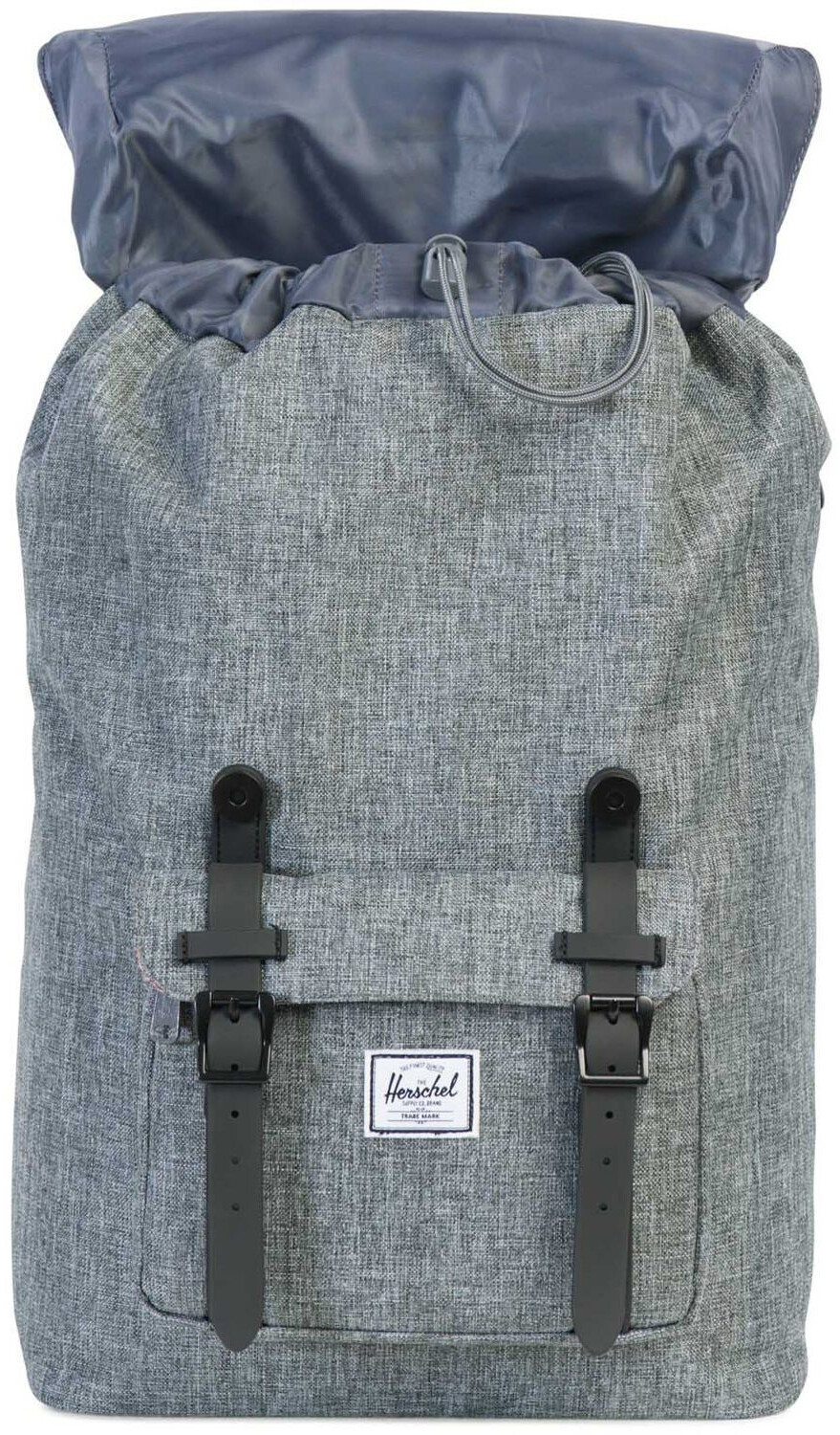 Herschel little america mid volume raven crosshatch hotsell