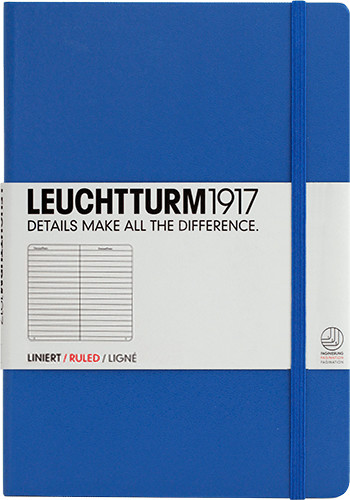 Leuchtturm1917 Pocket Notebook (A5) Hardcover Ruled Royal Blue