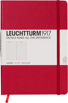 Leuchtturm1917 Pocket Notebook (A5) Hardcover Ruled Red