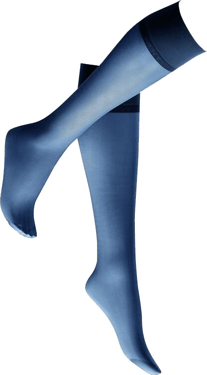 Kunert Knee socks Satin Look 20 blue (110183000-0880)