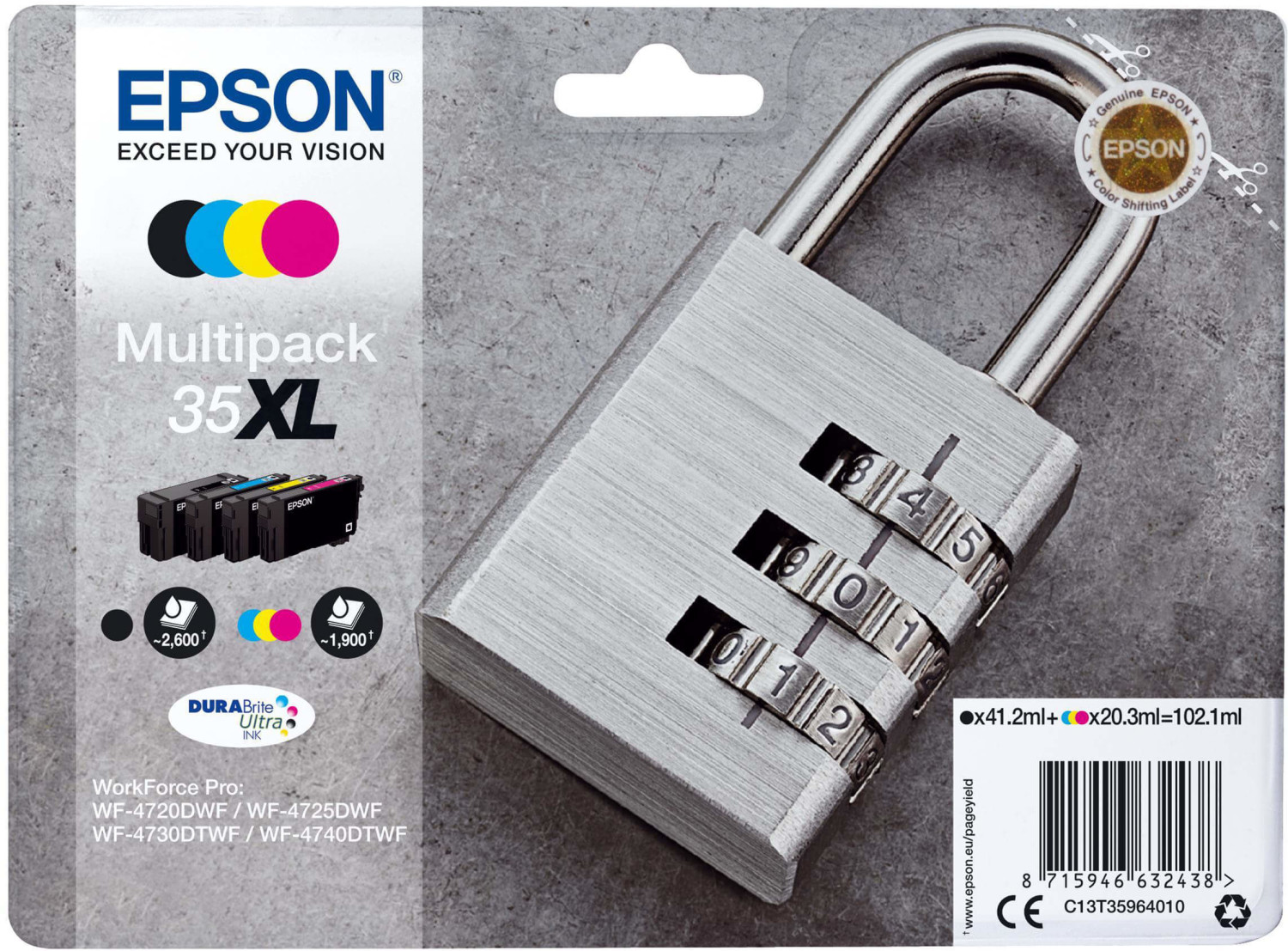 ✓ Epson Multipack 604XL 4 cartouches - (C13T10H64010) couleur